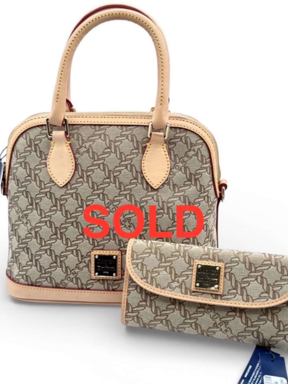 Dooney & Bourke Maritime Canvas Satchel & Matching Wallet NWT